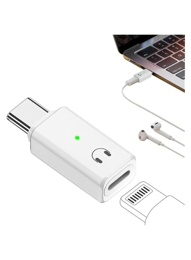 غوودرن متوافق مع محول صوت USB C الى لايتنينج سماعة راس مؤشر ضوء لسلسلة ايفون 15 وماك بوك والمزيد من اجهزة USB-C - بي ابيض - Image 1